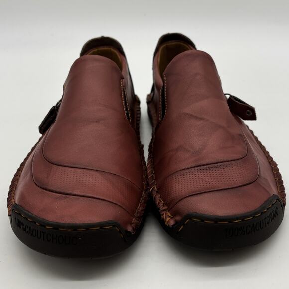 Fashion shoes Mens EUR 48 US 15 Caoutchouc Soles Hand Stiched Brown Leather Zip - Picture 2 of 10